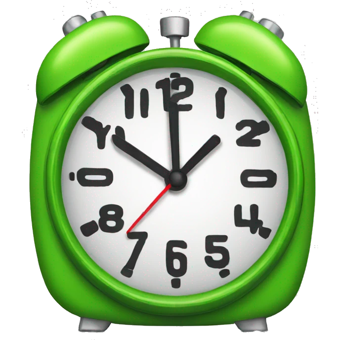  green alarm clock emoji