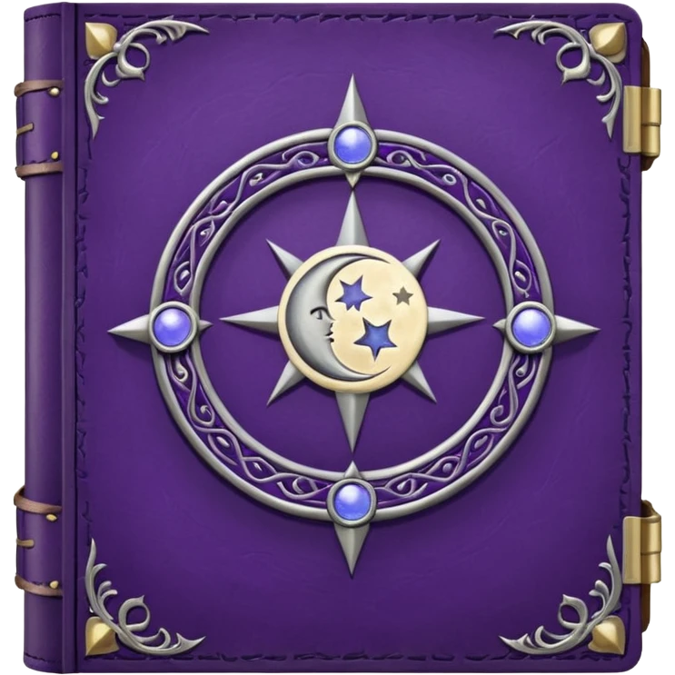 grimoire purple with a moon emoji
