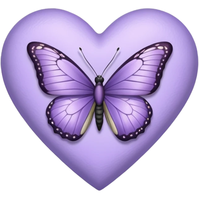 lavender heart with a butterfly emoji