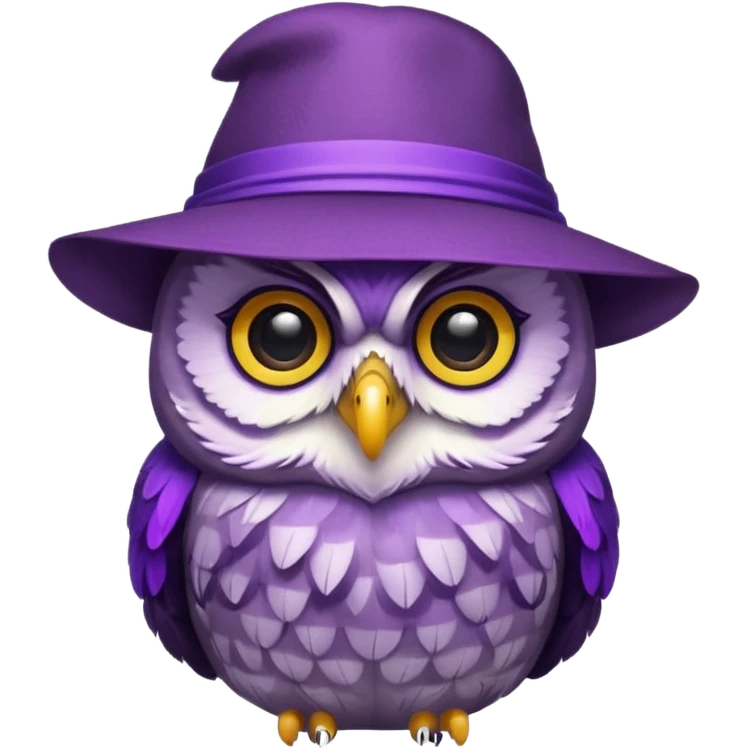 owl wear purple with hat emoji