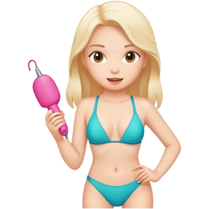 Девушка в купальнике с вибратором emoji