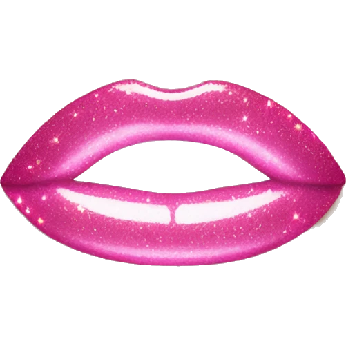 Pink sparkly lipgloss emoji