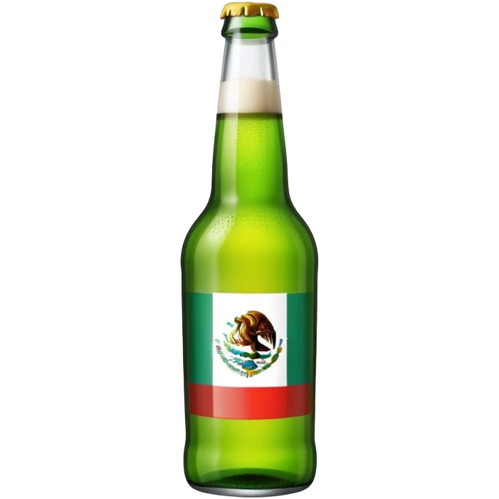 Beer bottle with lime wedge and Mexican flag colors emoji