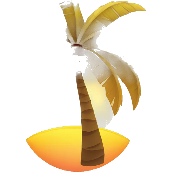 Palm tree wearing a barong tagalog and shades with the sun blaring in the background emoji