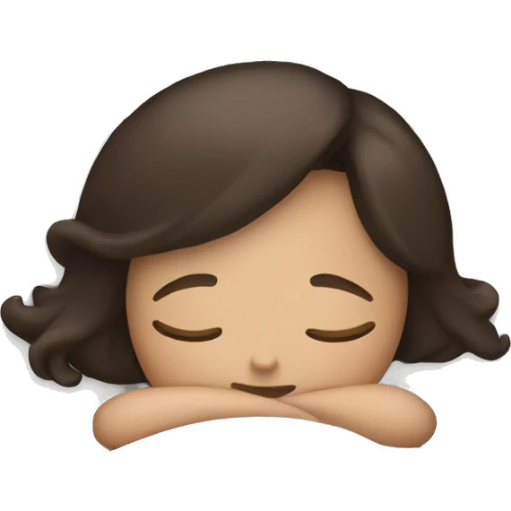 Brunette girl sleeping emoji
