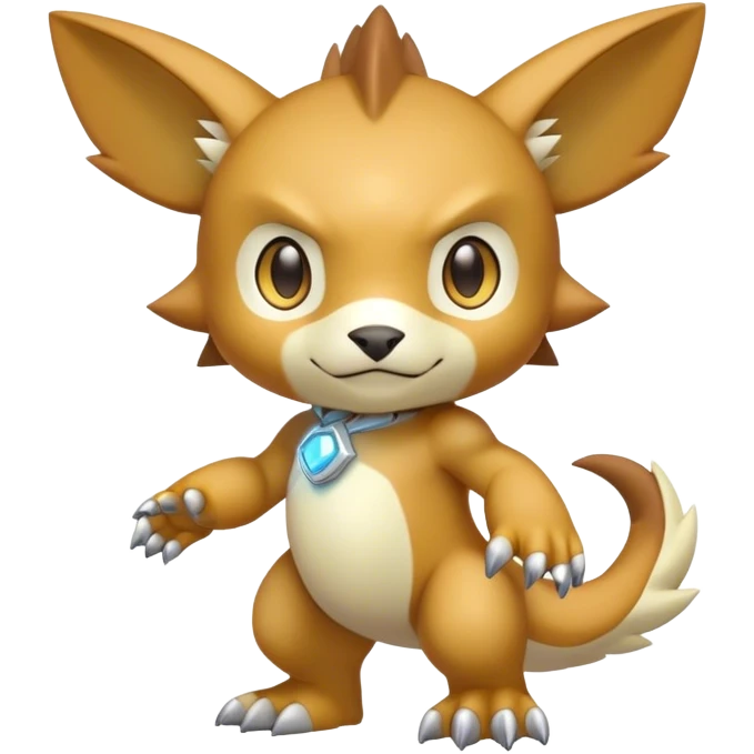 Cute cool Digimon-animal-hybrid full body emoji
