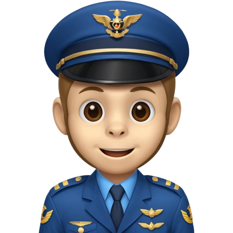 monkey pilot blue uniform emoji