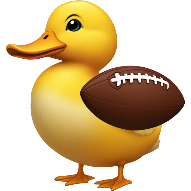 Football shaped duck emoji