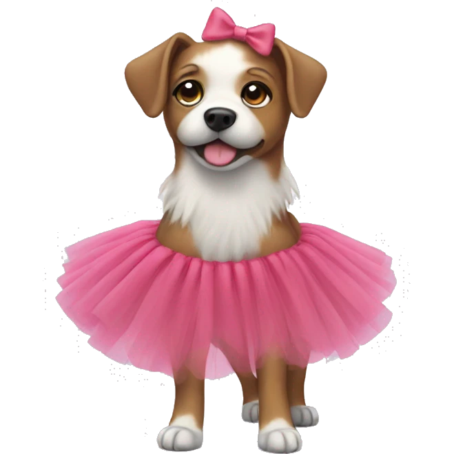 dog wearing a tutu emoji