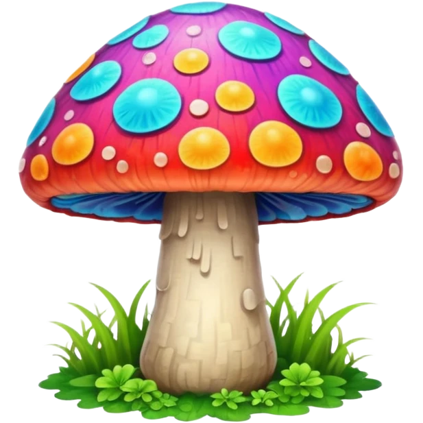 psychodelic mushroom single simple colorful no grass emoji