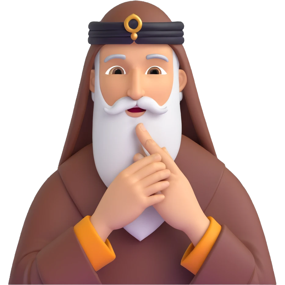 Middle Eastern wise man stroking beard in contemplation emoji