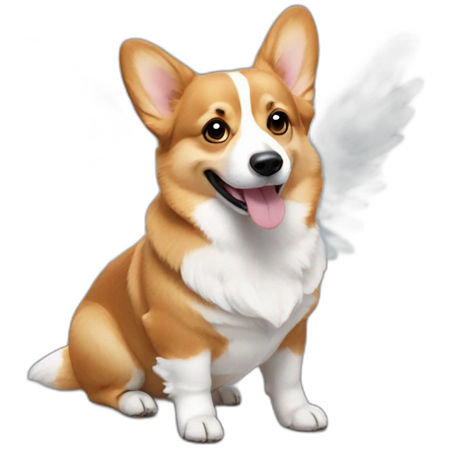 corgi with two angel wings emoji