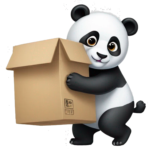 Panda carrying a box emoji