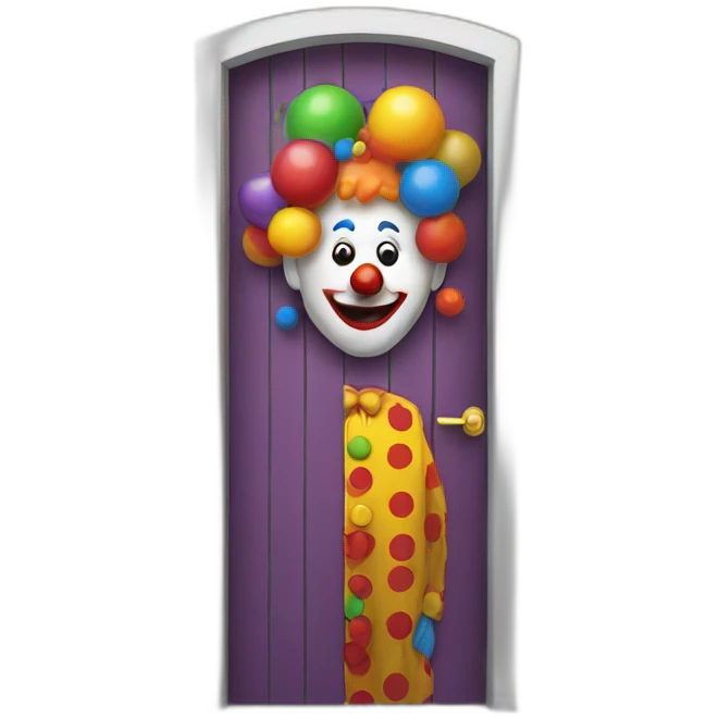 Door with clown emoji