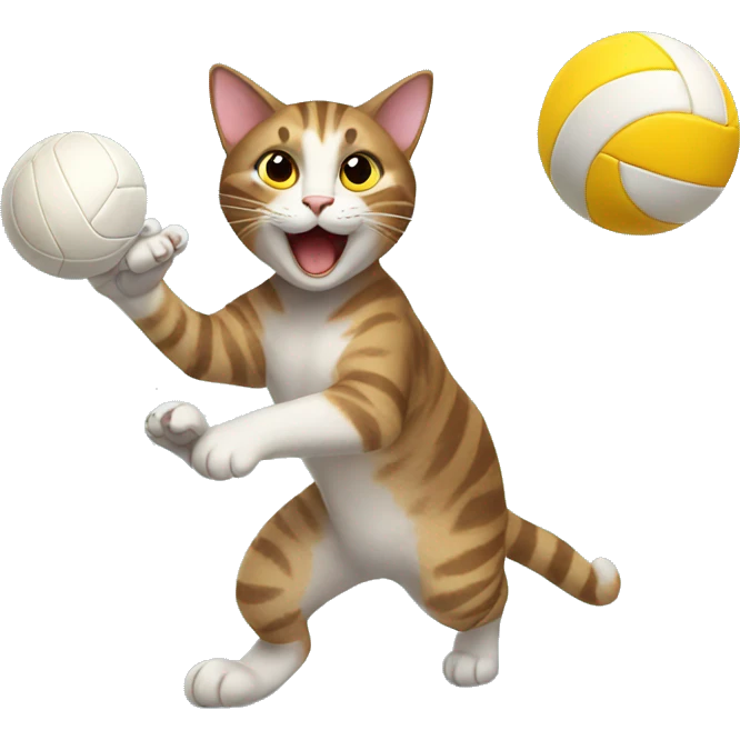 cat playing volleyball emoji