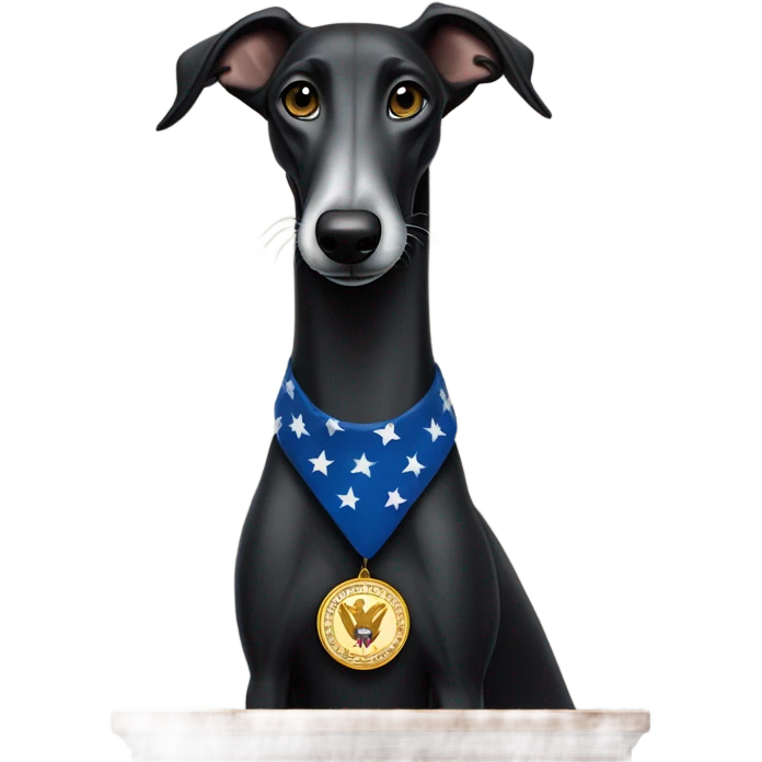 Black greyhound as the president emoji