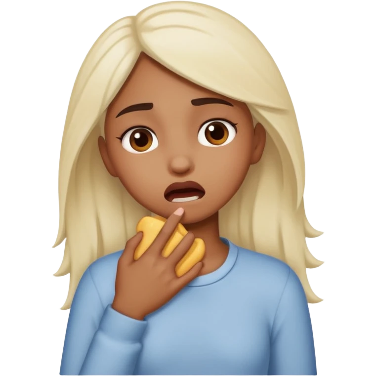 brown girl chocking herself  emoji