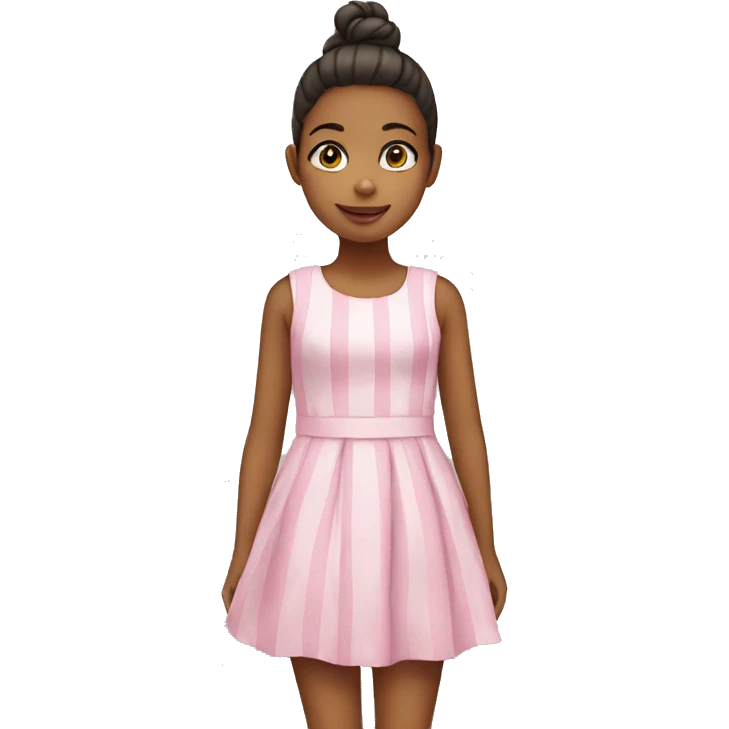 girl in a dress with road markings emoji