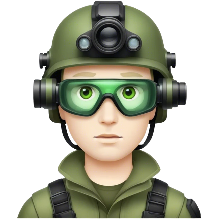 man with nightvision gear installed in his face emoji