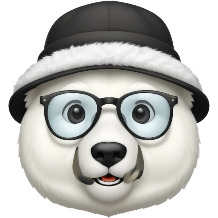  polar bear wearing glasses and a hat emoji