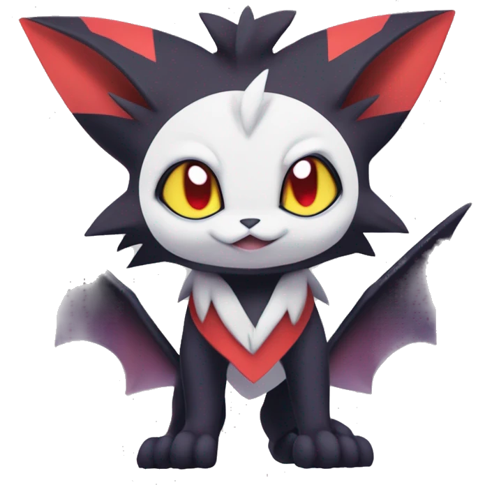 Edgy Cute Cool Kawaii Litten-Noivern-Zoroark-Noibat-Absol-Pokémon Full Body emoji