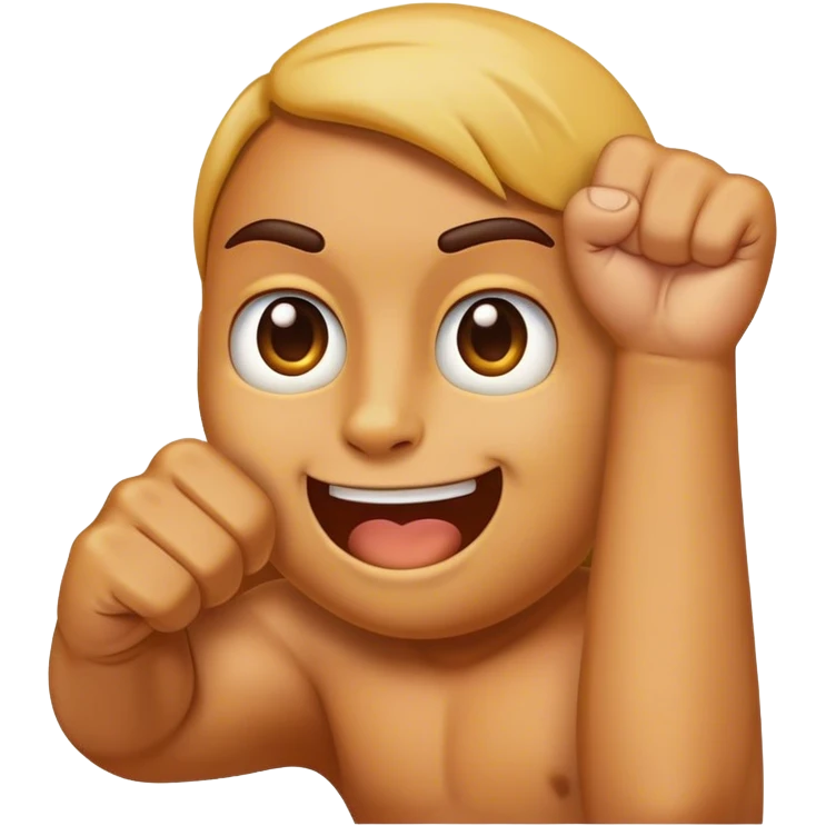 Emoji holding up a tiny fist emoji