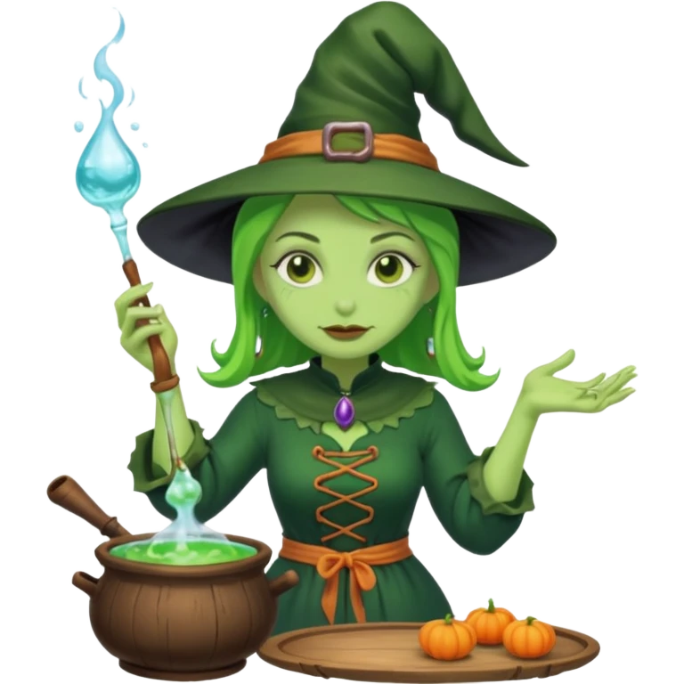 green witch cooking potion emoji