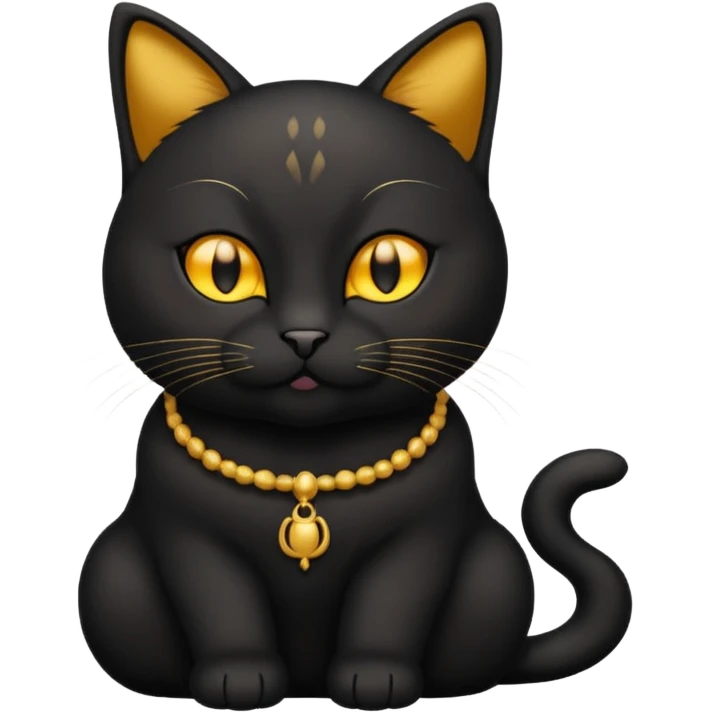 Buddhist cat black emoji