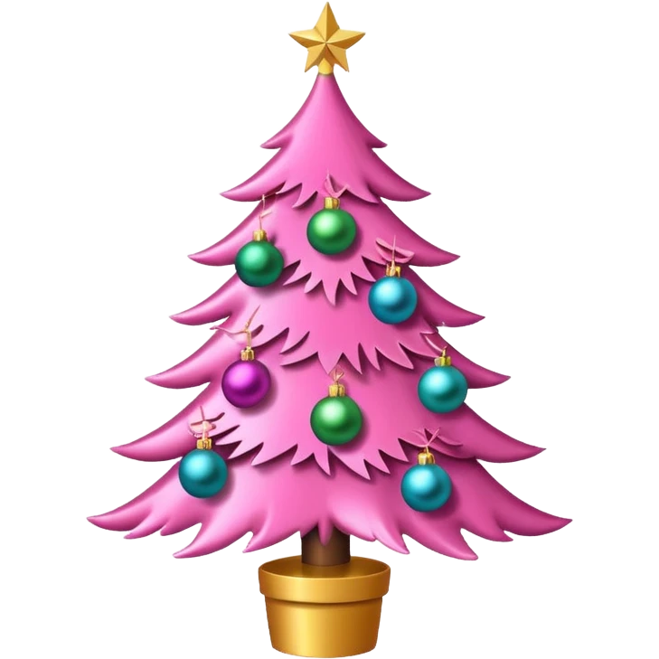 Christmas tree pink emoji