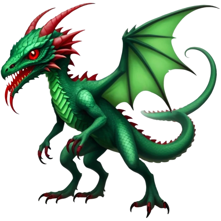Cool Edgy Green Red ethereal eldritch badass Fionbri-Vernid-Trico-animal-creature full body emoji