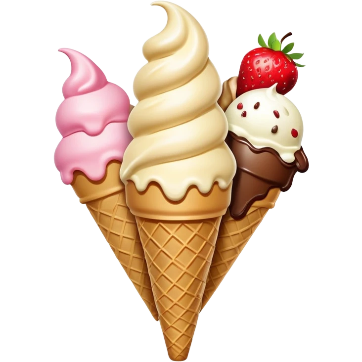 Tripe scoop ice cream￼ emoji
