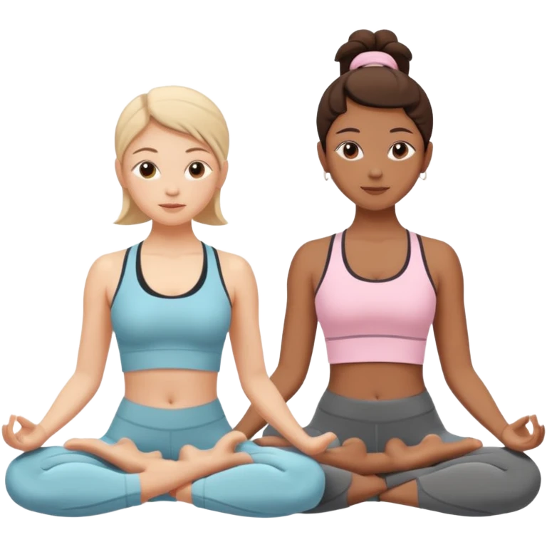 2 friends in yoga class emoji