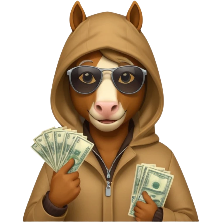 Horse Hood gangster with money emoji