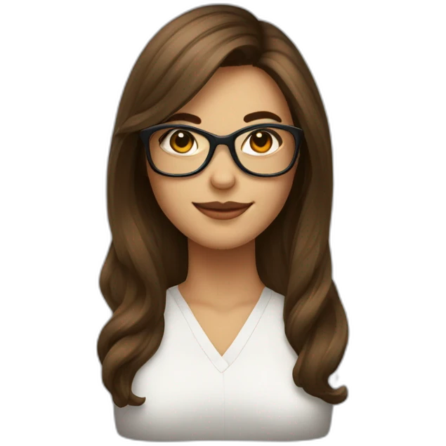 Femme a lunettes cheveux bruns au carré emoji
