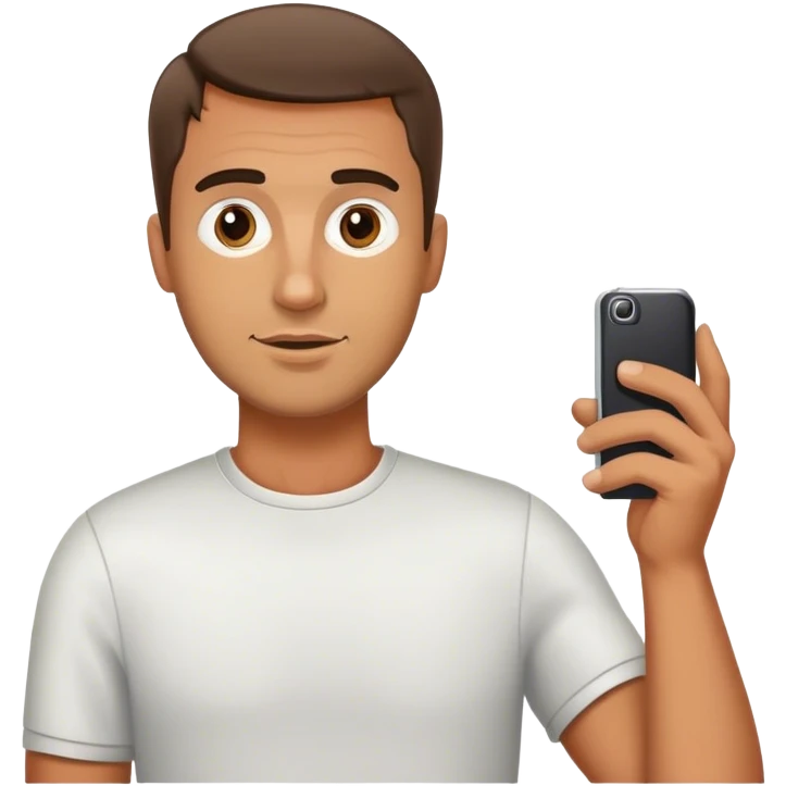 Guy with old mobile phone emoji