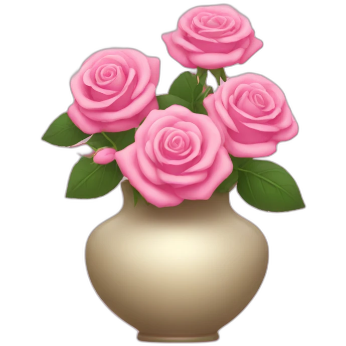 vase with pink roses emoji