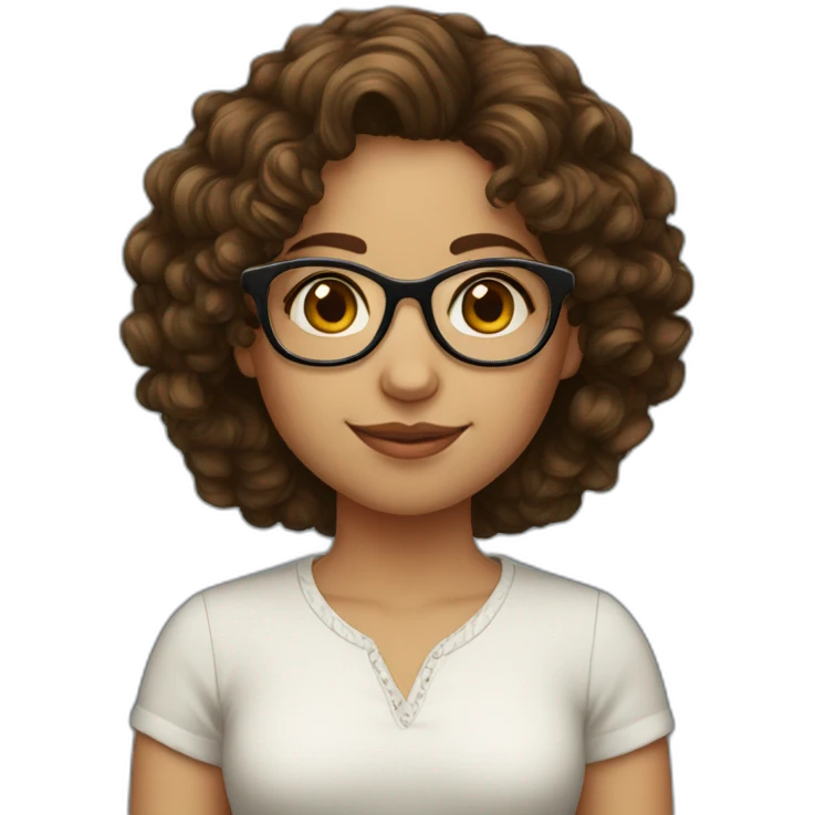 Girl-short-curly-brown-hair-maroccan-glasses emoji