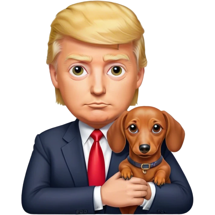 Donald Trump with a dachshund emoji