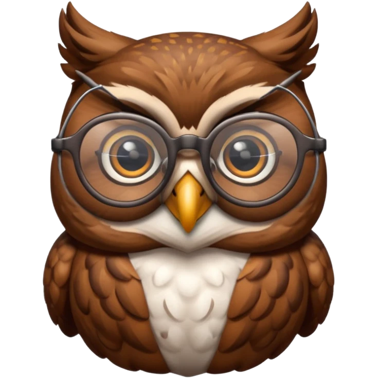 magic owl with glasses and emoji