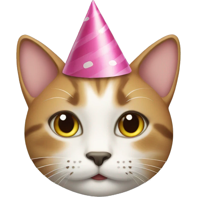 cat in birthday cap emoji