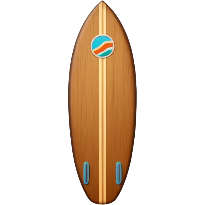 1 brown Surfboard with Sticker emoji