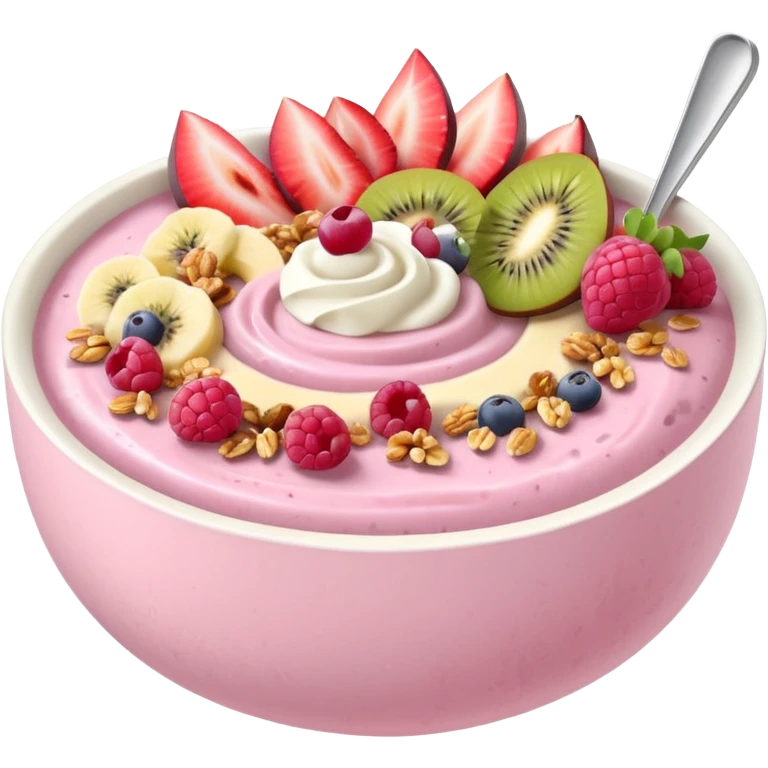 pastel pink and white smoothie bowl emoji