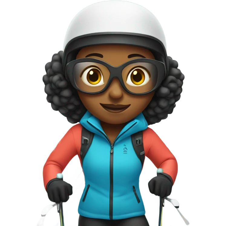 Black lady skiing  emoji