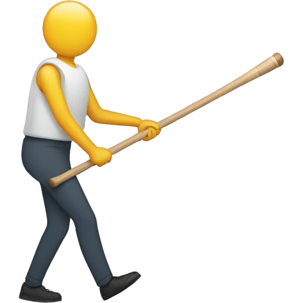 one person with a baton stick in their hand passing it to another person ahead of them emoji