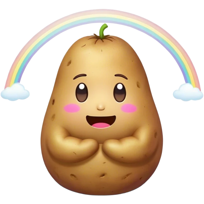 rainbow kawaii meditating potato emoji