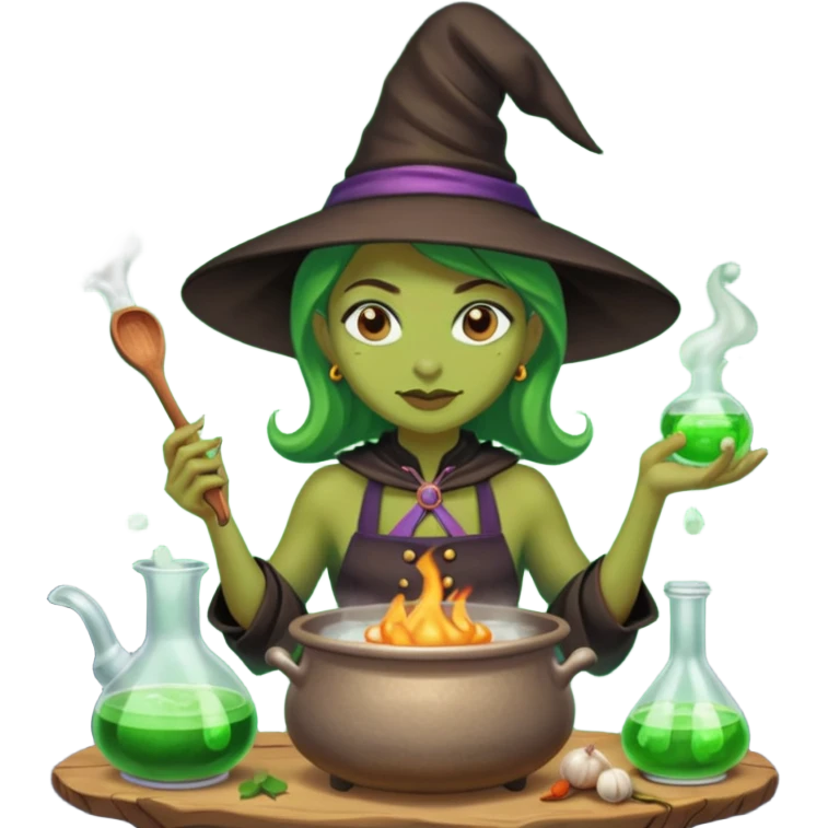 green witch cooking potion emoji