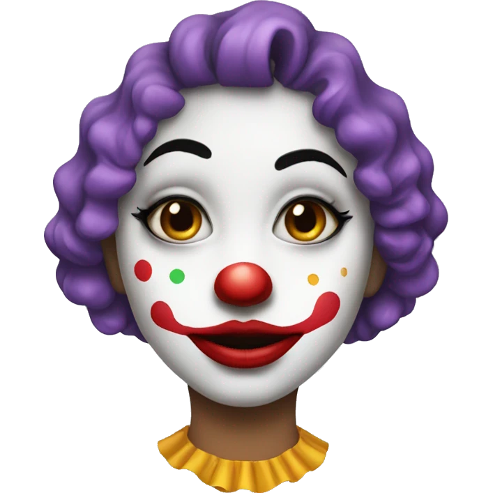 Clown girl with lips emoji