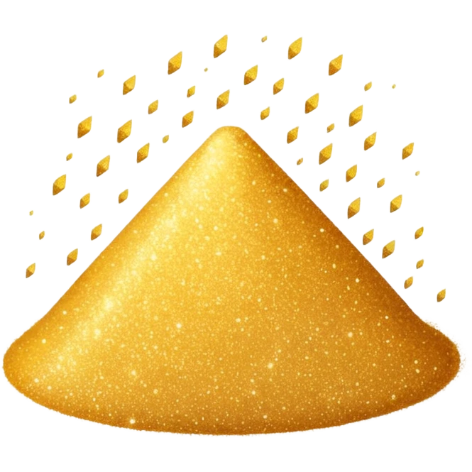  fine, tiny glitter dust, sparkling brightly like magical dust. Small particles, glossy, smooth, soft shadows, white background.

 emoji