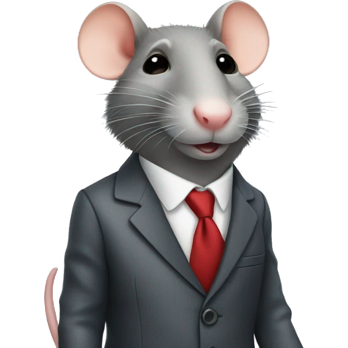 Rat wearing a suit emoji