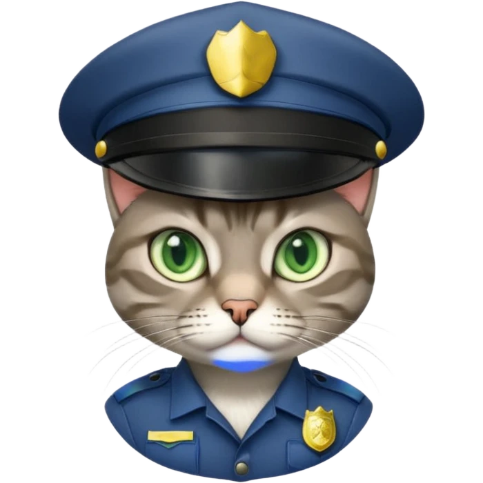 grey cat police emoji